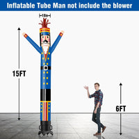6 10 15 20FT Tall Christmas Nutcracker Blue Waving Inflatable Tube Man(Blower Not Included)