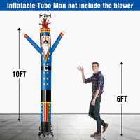 6 10 15 20FT Tall Christmas Nutcracker Blue Waving Inflatable Tube Man(Blower Not Included)