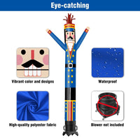 6 10 15 20FT Tall Christmas Nutcracker Blue Waving Inflatable Tube Man(Blower Not Included)