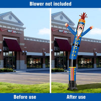6 10 15 20FT Tall Christmas Nutcracker Blue Waving Inflatable Tube Man(Blower Not Included)
