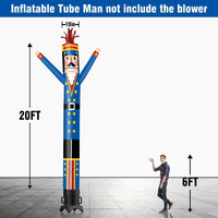 6 10 15 20FT Tall Christmas Nutcracker Blue Waving Inflatable Tube Man(Blower Not Included)