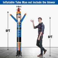 6 10 15 20FT Tall Christmas Nutcracker Blue Waving Inflatable Tube Man(Blower Not Included)