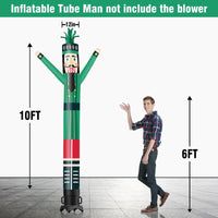 6 10 15 20FT Tall Christmas Nutcracker Green Waving Inflatable Tube Man(Blower Not Included)
