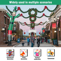 6 10 15 20FT Tall Christmas Nutcracker Green Waving Inflatable Tube Man(Blower Not Included)