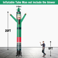 6 10 15 20FT Tall Christmas Nutcracker Green Waving Inflatable Tube Man(Blower Not Included)