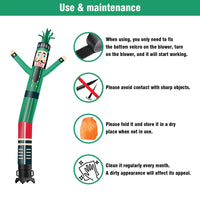 6 10 15 20FT Tall Christmas Nutcracker Green Waving Inflatable Tube Man(Blower Not Included)