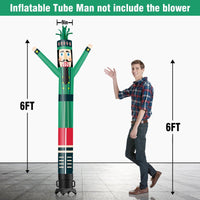 6 10 15 20FT Tall Christmas Nutcracker Green Waving Inflatable Tube Man(Blower Not Included)