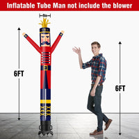 6 10 15 20FT Tall Christmas Nutcracker Waving Inflatable Tube Man(Blower Not Included)