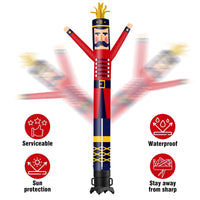 6 10 15 20FT Tall Christmas Nutcracker Waving Inflatable Tube Man(Blower Not Included)