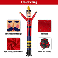 6 10 15 20FT Tall Christmas Nutcracker Waving Inflatable Tube Man(Blower Not Included)