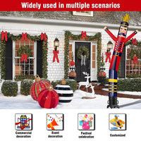6 10 15 20FT Tall Christmas Nutcracker Waving Inflatable Tube Man(Blower Not Included)
