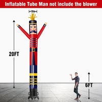 6 10 15 20FT Tall Christmas Nutcracker Waving Inflatable Tube Man(Blower Not Included)