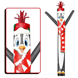 6 10 15 20FT Tall Christmas Penguin Waving Inflatable Tube Man(Blower Not Included)