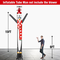 6 10 15 20FT Tall Christmas Penguin Waving Inflatable Tube Man(Blower Not Included)