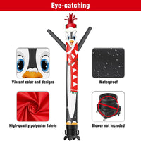 6 10 15 20FT Tall Christmas Penguin Waving Inflatable Tube Man(Blower Not Included)