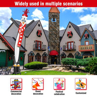 6 10 15 20FT Tall Christmas Penguin Waving Inflatable Tube Man(Blower Not Included)