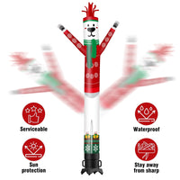 6 10 15 20FT Tall Christmas Polar Bear Waving Inflatable Tube Man(Blower Not Included)