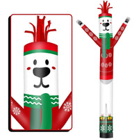 6 10 15 20FT Tall Christmas Polar Bear Waving Inflatable Tube Man(Blower Not Included)