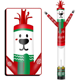 6 10 15 20FT Tall Christmas Polar Bear Waving Inflatable Tube Man(Blower Not Included)