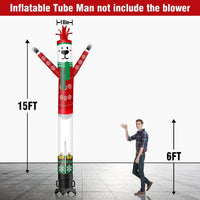 6 10 15 20FT Tall Christmas Polar Bear Waving Inflatable Tube Man(Blower Not Included)