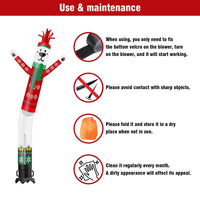 6 10 15 20FT Tall Christmas Polar Bear Waving Inflatable Tube Man(Blower Not Included)