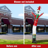 6 10 15 20FT Tall Christmas Polar Bear Waving Inflatable Tube Man(Blower Not Included)