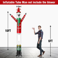 6 10 15 20FT Tall Christmas Polar Bear Waving Inflatable Tube Man(Blower Not Included)
