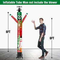 6 10 15 20FT Tall Christmas Snowflake Waving Inflatable Tube Man(Blower Not Included)