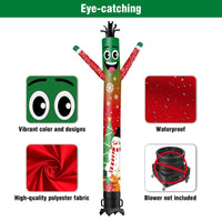 6 10 15 20FT Tall Christmas Snowflake Waving Inflatable Tube Man(Blower Not Included)