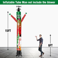 6 10 15 20FT Tall Christmas Snowflake Waving Inflatable Tube Man(Blower Not Included)