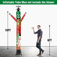 6 10 15 20FT Tall Christmas Snowflake Waving Inflatable Tube Man(Blower Not Included)