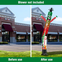 6 10 15 20FT Tall Christmas Snowflake Waving Inflatable Tube Man(Blower Not Included)