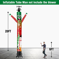 6 10 15 20FT Tall Christmas Snowflake Waving Inflatable Tube Man(Blower Not Included)