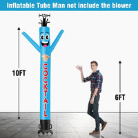 6 10 15 20FT Tall Cocktail Waving Inflatable Tube Man(Blower Not Included)