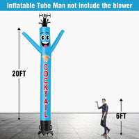 6 10 15 20FT Tall Mocktails Waving Inflatable Tube Man(Blower Not Included)