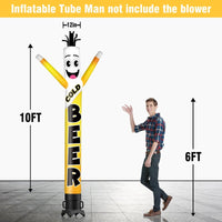 6 10 15 20FT Tall Cold Beer Waving Inflatable Tube Man(Blower Not Included)
