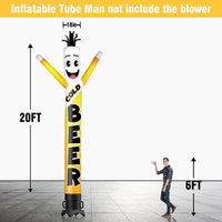 6 10 15 20FT Tall Cold Beer Waving Inflatable Tube Man(Blower Not Included)