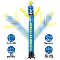 6 10 15 20FT Tall Computer Repair Waving Inflatable Tube Man(Blower Not Included)