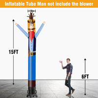 6 10 15 20FT Tall Cowboy Waving Inflatable Tube Man(Blower Not Included)