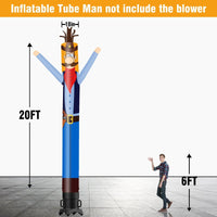 6 10 15 20FT Tall Cowboy Waving Inflatable Tube Man(Blower Not Included)