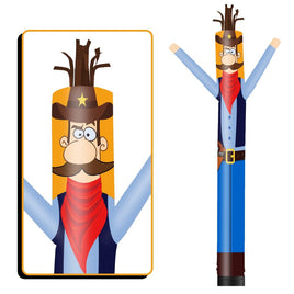 6 10 15 20FT Tall Cowboy Waving Inflatable Tube Man(Blower Not Included)