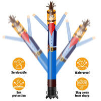 6 10 15 20FT Tall Cowboy Waving Inflatable Tube Man(Blower Not Included)