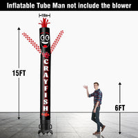 6 10 15 20FT Tall Crayfish Waving Inflatable Tube Man(Blower Not Included)