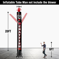 6 10 15 20FT Tall Crayfish Waving Inflatable Tube Man(Blower Not Included)