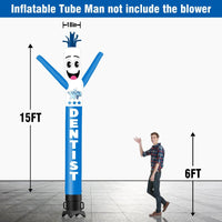 6 10 15 20FT Tall Dentist Waving Inflatable Tube Man(Blower Not Included)