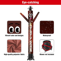 6 10 15 20FT Tall Dirty Soda Waving Inflatable Tube Man(Blower Not Included)