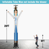 6 10 15 20FT Tall Doctor Waving Inflatable Tube Man(Blower Not Included)