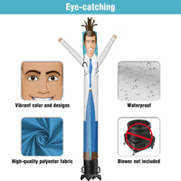 6 10 15 20FT Tall Doctor Waving Inflatable Tube Man(Blower Not Included)