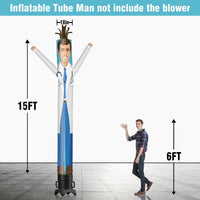 6 10 15 20FT Tall Doctor Waving Inflatable Tube Man(Blower Not Included)