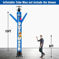 6 10 15 20FT Tall Dog Wash Waving Inflatable Tube Man(Blower Not Included)